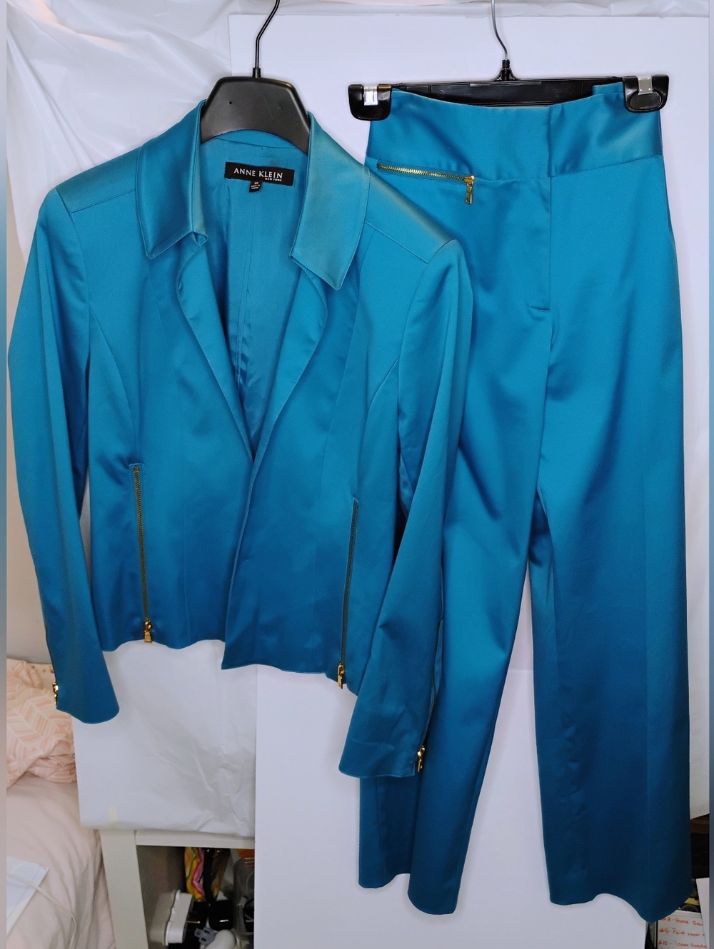 Anne Klein Vibrant Blue Jacket and Pants Set
